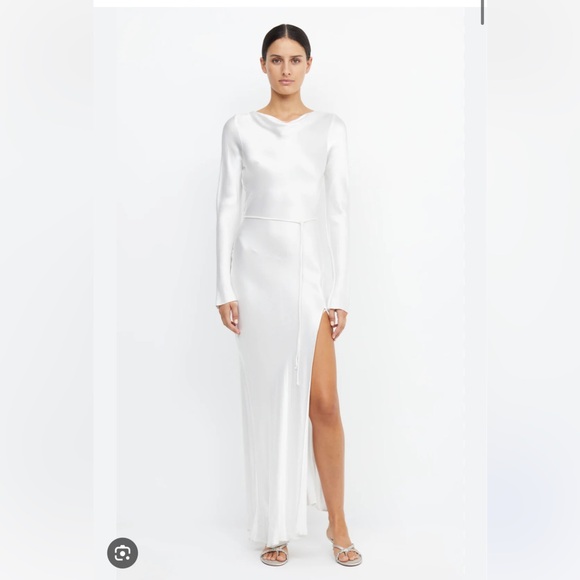 Bec & Bridge Moon Dance Long Sleeve Maxi Dress in Ivory white size US6 - Picture 1 of 12